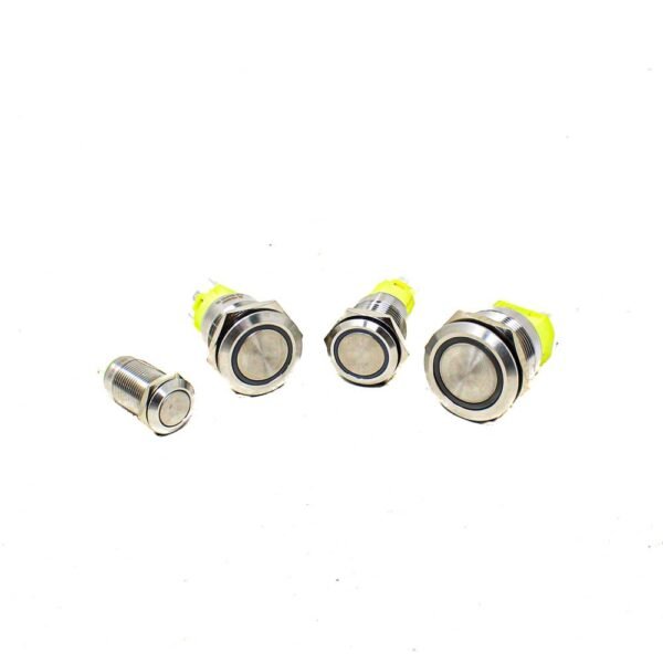 Red 16 mm Latching 12-24 V Latching metal switch - Image 2
