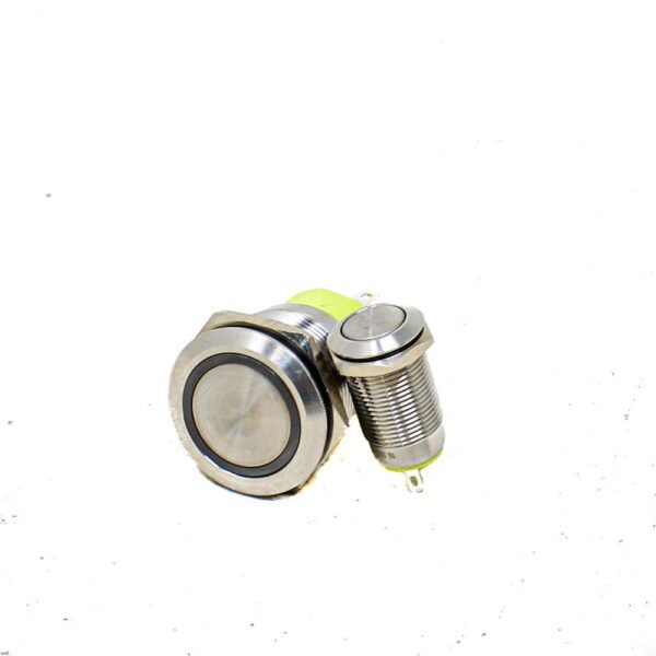 WHITE 16 mm 12V-24V LATCHING Metal Switch - Image 2