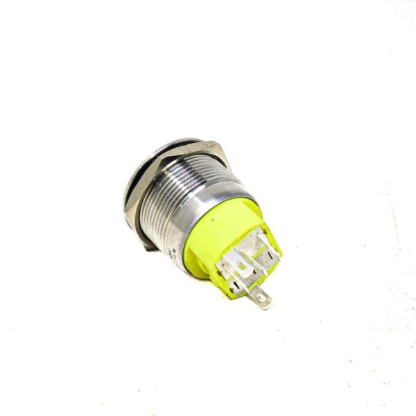 Yellow 22 mm 12V-24 V LATCHING Metal Switch - Image 3