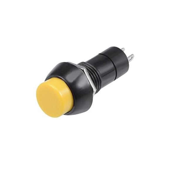 Yellow PBS-11B 12MM 2PIN Momentary Self- Reset Round Plastic Push Button Switch