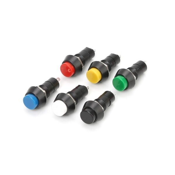 White PBS-11B 12MM 2PIN Momentary Self- Reset Round Plastic Push Button Switch - Image 2