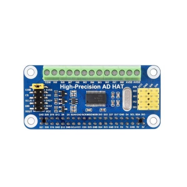 Waveshare High-Precision AD HAT For Raspberry Pi, ADS1263 10-Ch 32-Bit ADC - Image 3