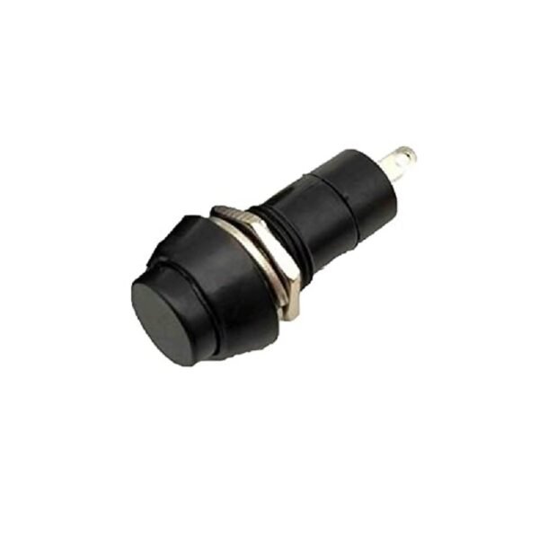 Black R13-502 12MM 2PIN Momentary Self-Reset Round Cap Push Button Switch