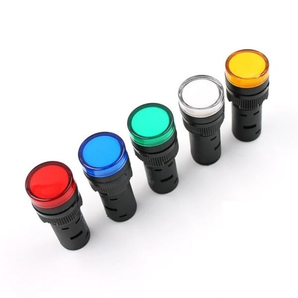 Yellow AC220V 16mm AD16-16E LED Power Pilot Signal Indicator Light Lamp - Image 2