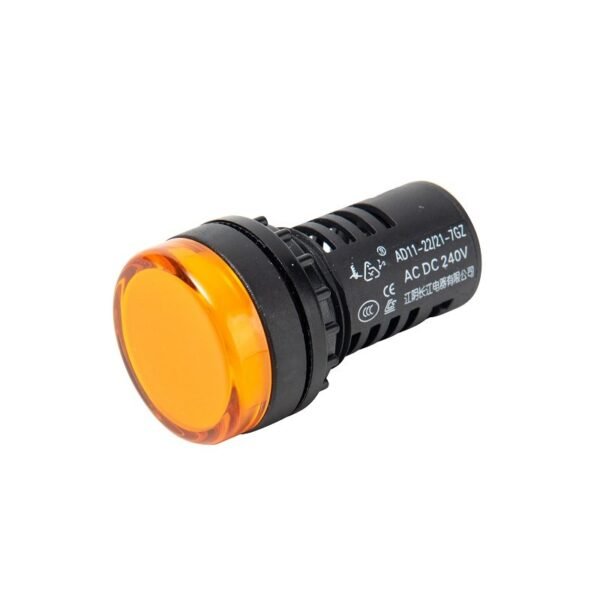 Yellow AC220V 16mm AD16-16E LED Power Pilot Signal Indicator Light Lamp