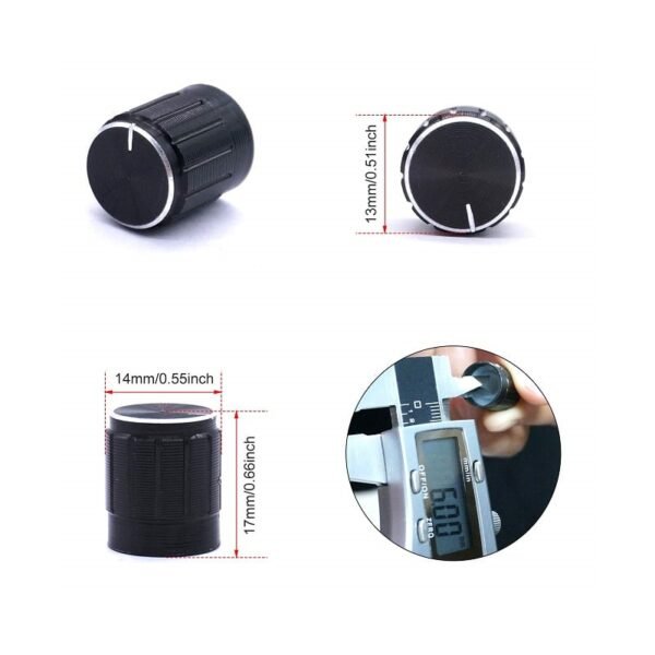 Potentiometer Knob Rotary Switch Cap Black Color - Image 3