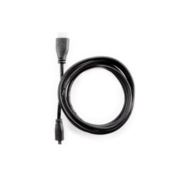 Official Micro-HDMI (Male) to Standard HDMI (Male) Black Cable-2m for Raspberry Pi