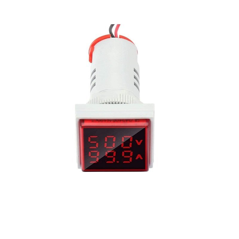 AC 50-500V LED Digital Voltmeter – Red/Blue Display Panel Voltage Indicator