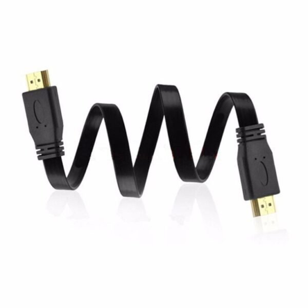 HDMI to HDMI Cable 0.5 Meter Flat Pure Copper Black - Image 3