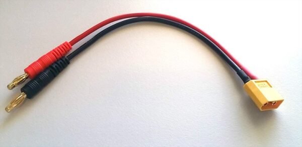 Charge Cable w/ Male XT60 4mm Banana plug 30cm - Image 2