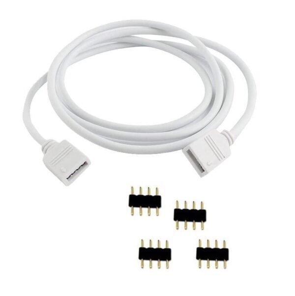 4 Pin LED Connector Extension Cable Cord for SMD 5050 3528 RGB LED Light Strip – 50 CM - Image 4