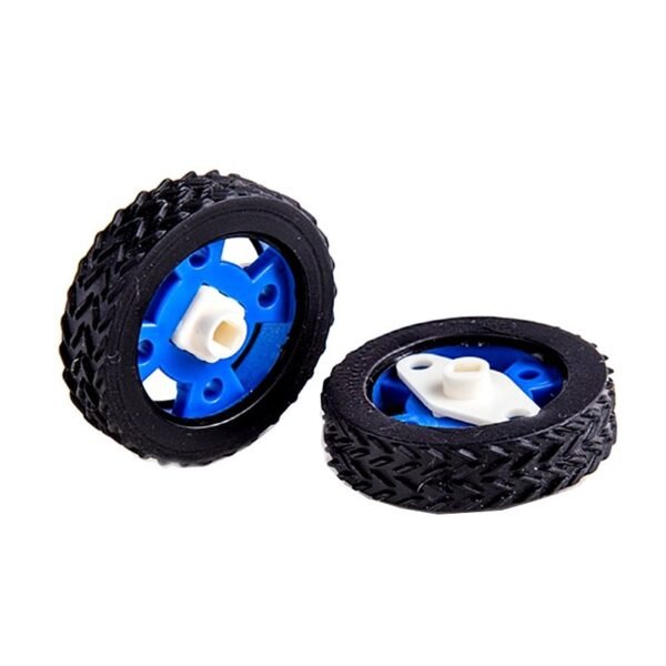 1 Pair Smart car rubber wheel, support stepper motor and DC, motor size:47*33.8*12mm