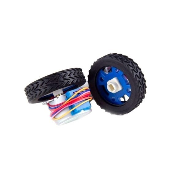 1 Pair Smart car rubber wheel, support stepper motor and DC, motor size:47*33.8*12mm - Image 3