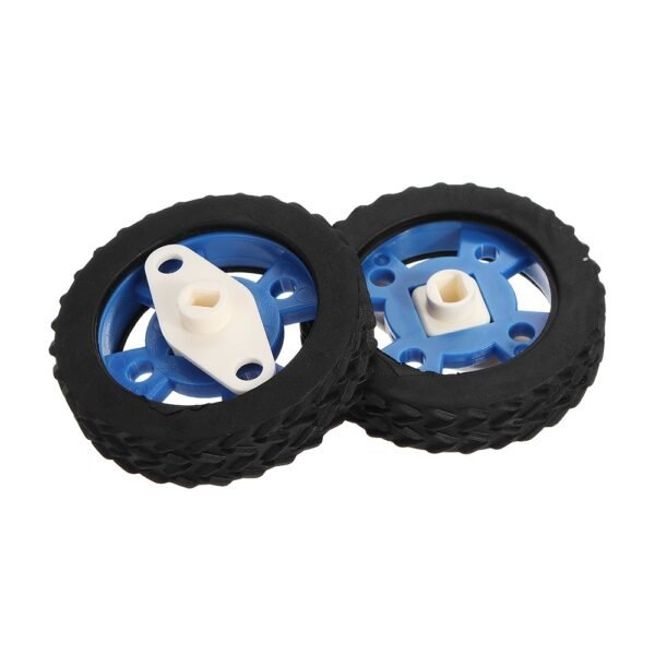 1 Pair Smart car rubber wheel, support stepper motor and DC, motor size:47*33.8*12mm - Image 4