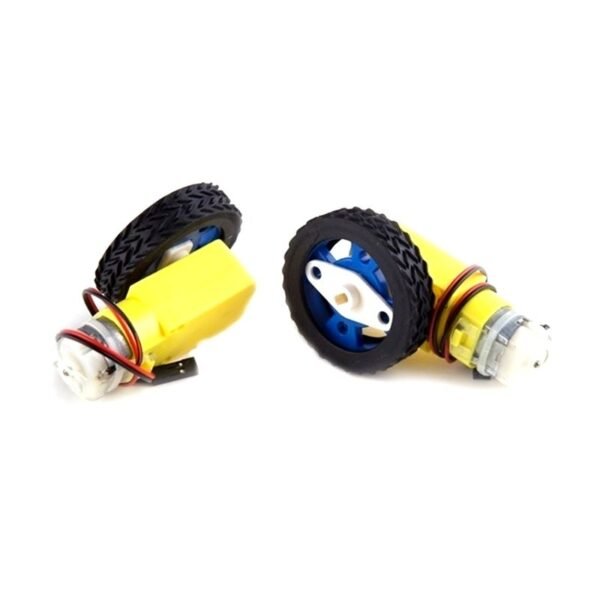 1 Pair Smart car rubber wheel, support stepper motor and DC, motor size:47*33.8*12mm - Image 2