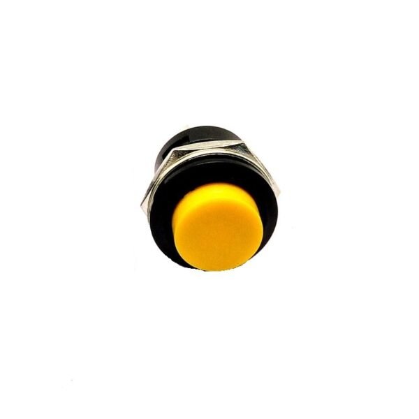 Yellow R13-507 16MM 2PIN Momentary Self- Reset Round Cap Push Button Switch - Image 2