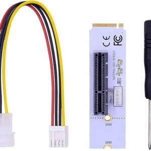 NGFF M.2 to PCI-E 4X Riser Card M2 Key M to PCIe X4 Transfer with LED Voltage Indicator for PCI Express 1X to 16X Adapter